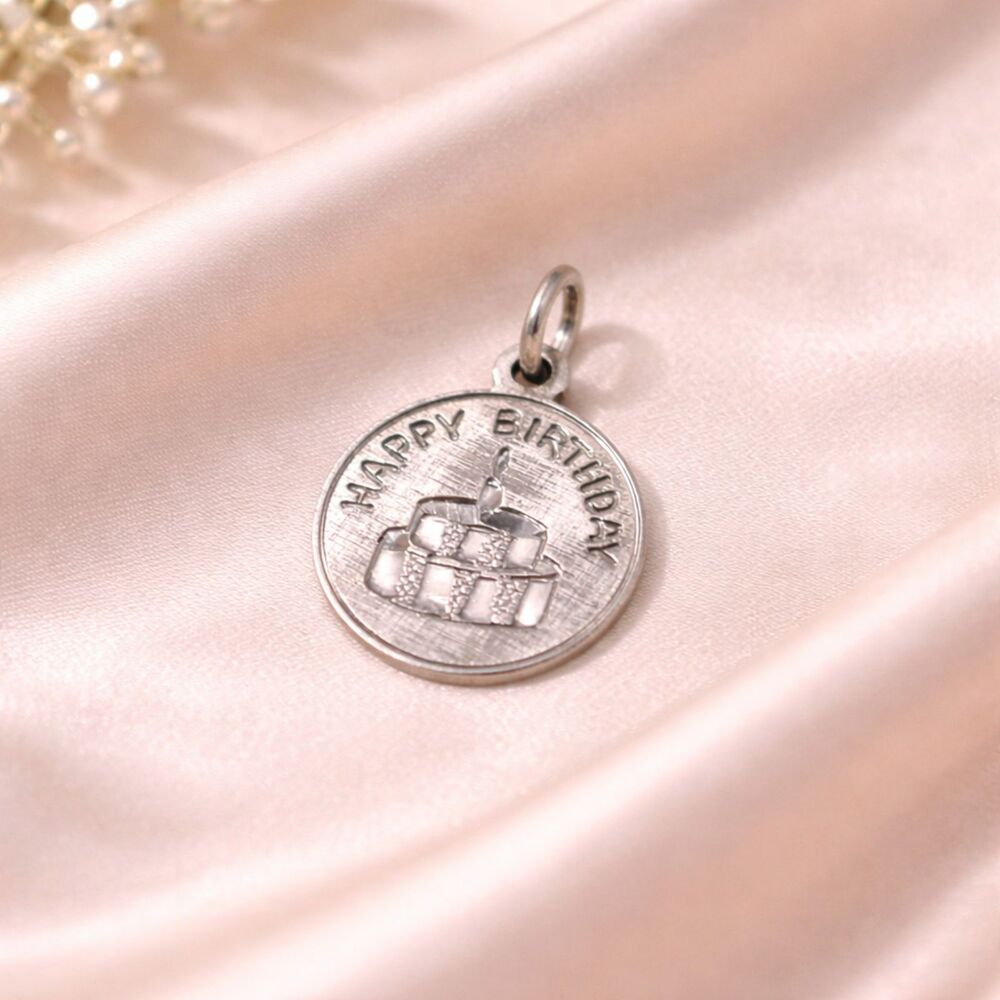 Vintage Sterling Silver Happy Birthday Charm Beau NOS